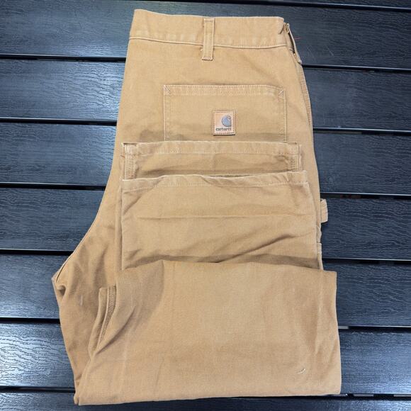 Carhartt B11 Dungaree Fit Work Pants 36x34 Brown Duck Canvas Carpenter USA - Picture 1 of 7